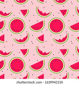 Cute seamless pattern with watermelon