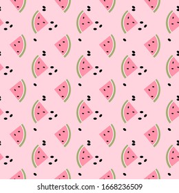 Cute seamless pattern with watermelon.Can be used for wallpaper, web page background, surface textures.