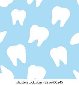 Cute seamless pattern with white teeth