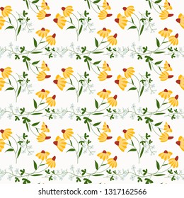 
cute seamless pattern with wildflowers