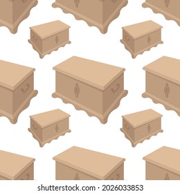 Patrón impecable con torres de madera para la ropa. Fondo blanco. Ilustración de estilo plano.