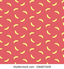 Cute seamless pattern with yellow bananas. Print for textile, wrapping paper, wallpaper. Vector backdrop.