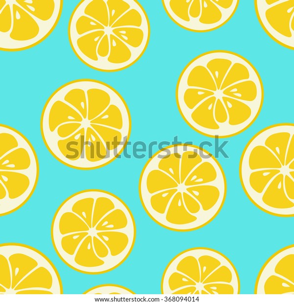 かわいいシームレスな模様と黄色いレモン スライス 美しい夏の背景 おいしい熱帯の果物の無限のテクスチャー 壁紙 バナー ポスターに使用できます おいしい健康的な果物 ベクターイラスト のベクター画像素材 ロイヤリティフリー 368094014