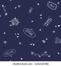 Cute  seamless patterns for kids.