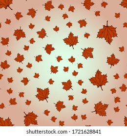 Cute seamless patterns. Maple leaf with autumn colors. Fresh green and dry leaf vector. Vector illustration for badge, logo, sticker, print.