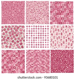 Cute seamless patterns for Valentine's day design.