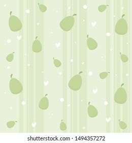 Cute seamless pear pattern. Fun vector illustration!