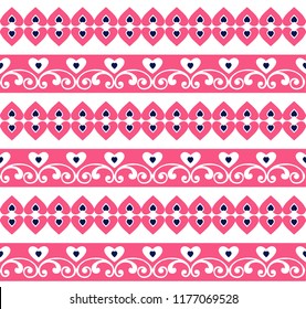 Cute seamless pink pattern with hearts. Endless texture can be used for printing onto fabric and paper, scrapbook.