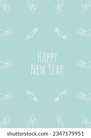 Cute seamless postcard for new year. Background with linear sweets. Vector greeting card