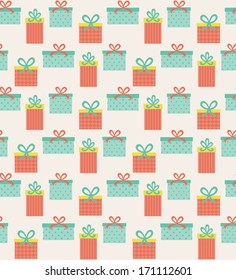 cute seamless present pattern design. vector illustration