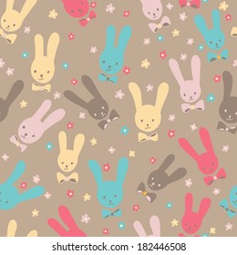 cute seamless rabbits