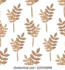 Cute seamless Scandinavian pattern with wheat. Pastel colours. White background. Flat cartoon style vector illustration.