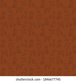 Cute seamless sketch dog pattern, lovely design