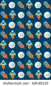 cute seamless space pattern design. vector illustration
