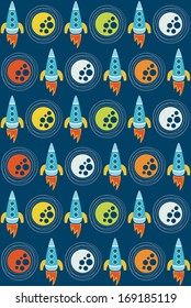 cute seamless space pattern design. vector illustration