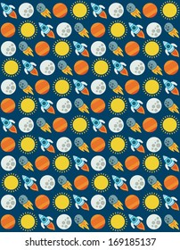 cute seamless space pattern design. vector illustration
