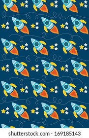 cute seamless space pattern design. vector illustration