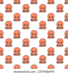 Cute seamless squid pattern design for decorating, backdrop, fabric, wallpaper and etc.