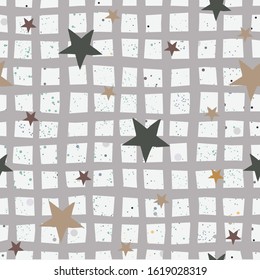Cute Seamless Star Pattern. Great for backgrounds, backdrops, cars, postcards, invitations, headers, brochures, posters,wall art, flyer, etc. Vector Illustration.