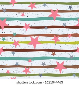 Cute Seamless Star Pattern. Great for backgrounds, backdrops, cars, postcards, invitations, headers, brochures, posters,wall art, flyer, etc. Vector Illustration.