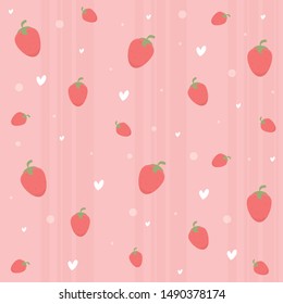 Cute seamless strawberry pattern. Fun vector illustration!