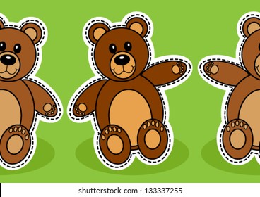 Cute seamless teddy bear background