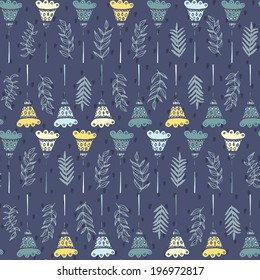 Cute seamless texture with perfect natural leaves. Hand drawn botanical background. Use this pattern for wedding invitations, wrapping or as a background on your website.