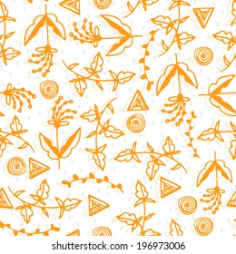 Cute seamless texture with perfect natural leaves. Hand drawn botanical background. Use this pattern for wedding invitations, wrapping or as a background on your website.