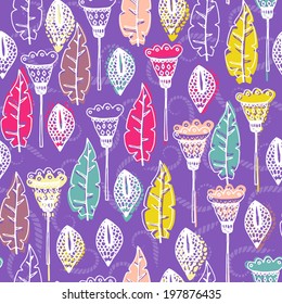 Cute seamless texture with perfect natural leaves. Hand drawn botanical background. Use this pattern for wedding invitations, wrapping or as a background on your website.