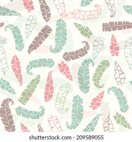 Cute seamless texture with perfect natural leaves anf flowers. Hand drawn botanical background. Use this pattern for wedding invitations, wraping or as a background on your website. Eps10 vector.