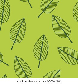 Cute seamless texture with perfect natural leaves. Hand drawn botanical background.
