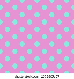 Cute Seamless Turquoise and Lilac Polka Dot Pattern