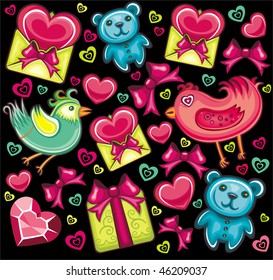 Cute seamless valentine background for your design