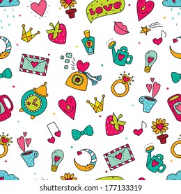 Cute seamless vector about love.