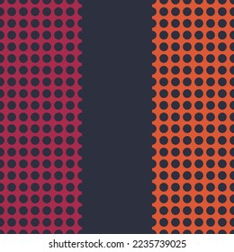 Cute Seamless vector abstract modern background fabric pattern dot circle geometric grill grid patterns blue pink orange color size symmetric layout fabric cloth pattern or wallpaper illustration.