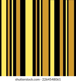 Cute Sensación de tela de fondo vectorial sin costura balancear patrones de rayas geométricas de color amarillo dorado negro bandas de diferente tamaño diseño simétrico.