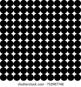 Cute, seamless vector black circles pattern on white background. Geometric layout. For kids. Gift wrapping paper. Bed sheets and interior.