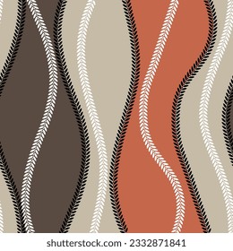 cute seamless vector black leaves border pattern on multi color background