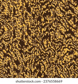 lindo patrón de leopardo abstracto vectorial marrón sin costuras sobre fondo amarillo