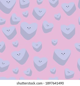 Cute seamless vector marshmallows pattern on light pink background, marshmallows love cards,textile, gift paper, wallpaper.