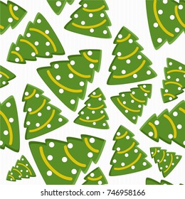 cute seamless vector pattern of Christmas tree  with lights and toys. great for new year and Christmas gift packaging box paper, invitation card, open card and every kind of print about  new year