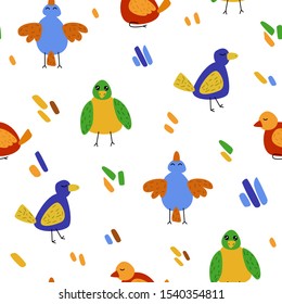 cute seamless vector pattern with colorful birds. it can be used as Wallpaper, background, print, textile design, notebooks, phone cases, packaging paper, postcard and more.