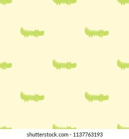 Cute seamless vector pattern with crocodiles