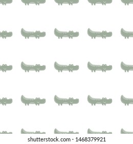 Cute seamless vector pattern with crocodiles. 
Pattern in Scandinavian style.