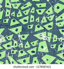 Cute seamless vector pattern with different elements. Fun abstract texture with abstract shapes. Fun modern geometry background.