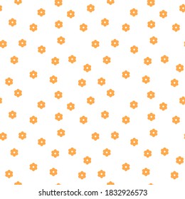 Cute seamless vector pattern with flowers. Small colorful flowers with white background for fashoin print or gift wrapper