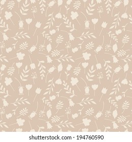 Cute seamless vector pattern of flowers
