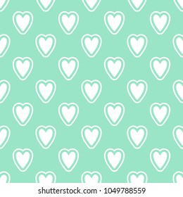 Cute seamless vector pattern with hearts in circles. Can be used in webdesign, child clothes, wrapping paper, cover of notebook
