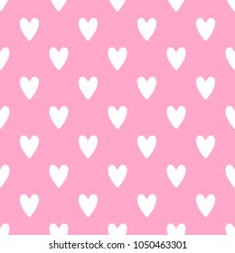 Cute seamless vector pattern with hearts. Can be used in webdesign, child clothes, wrapping paper, cover of notebook