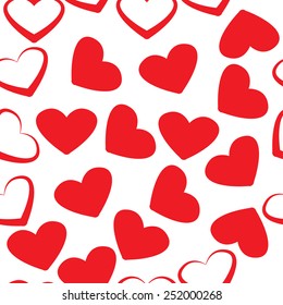 cute seamless vector pattern with hearts